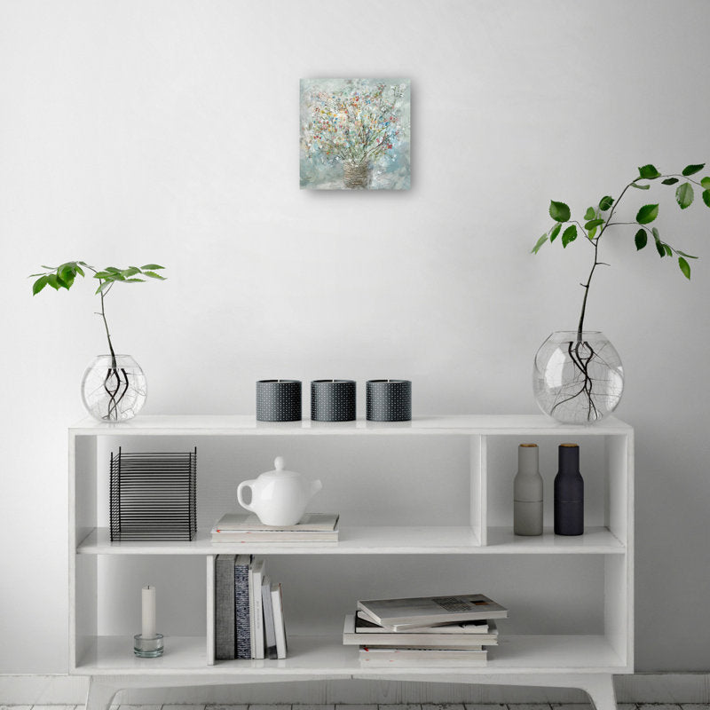 Charming Floral Bouquet in Soft Pastels - Nature-Inspired Oil Painting for Home Decor
