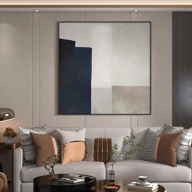Contemporary Abstract Oil Painting in Neutral Tones for Modern Home Decor
