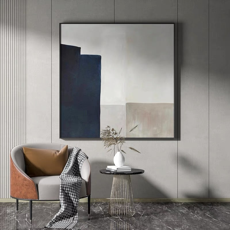 Contemporary Abstract Oil Painting in Neutral Tones for Modern Home Decor