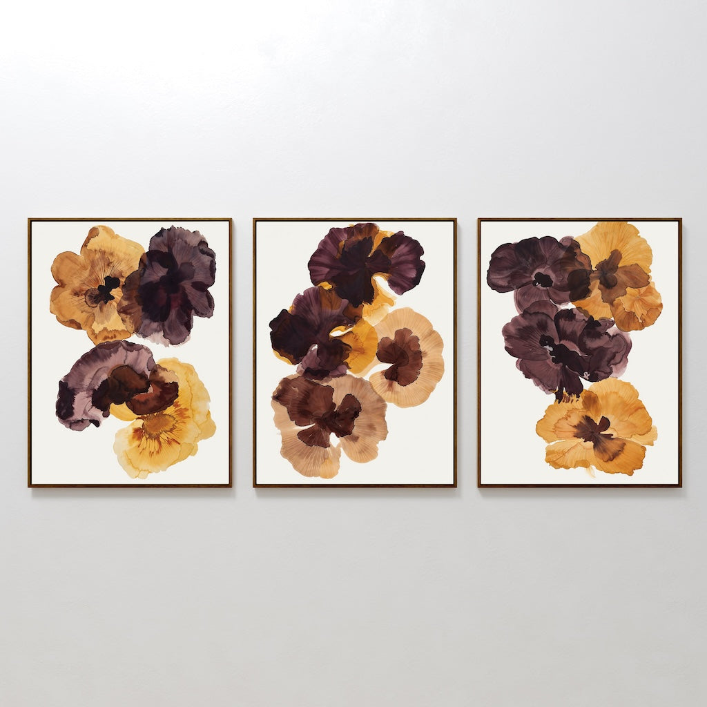 Elegant Crimson Floral Triptych for Home Decor