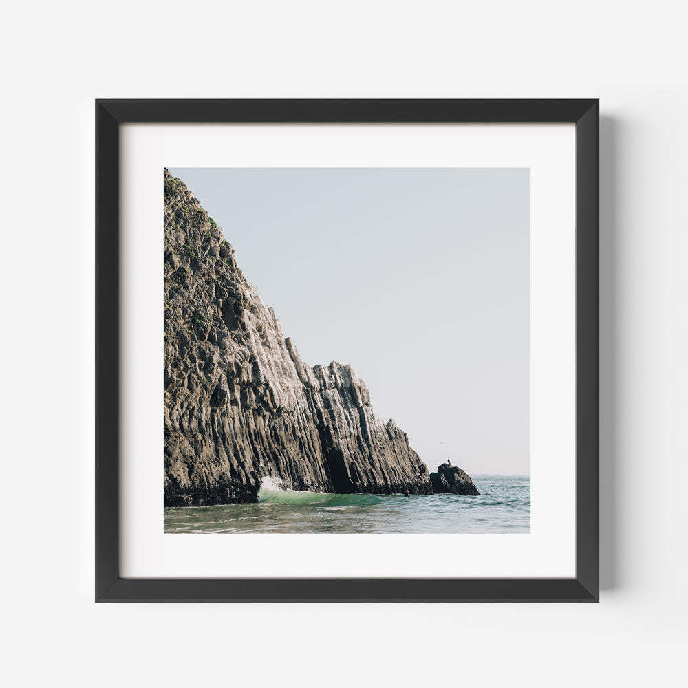 Serene Ocean View of Majestic Crystal Cliffs in Tranquil Coastal Landscape