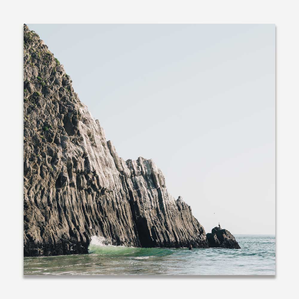 Serene Ocean View of Majestic Crystal Cliffs in Tranquil Coastal Landscape