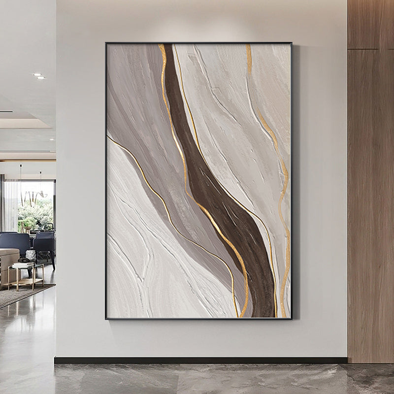 Stone Gold Natural Marble Granite Inspired Oil Painting