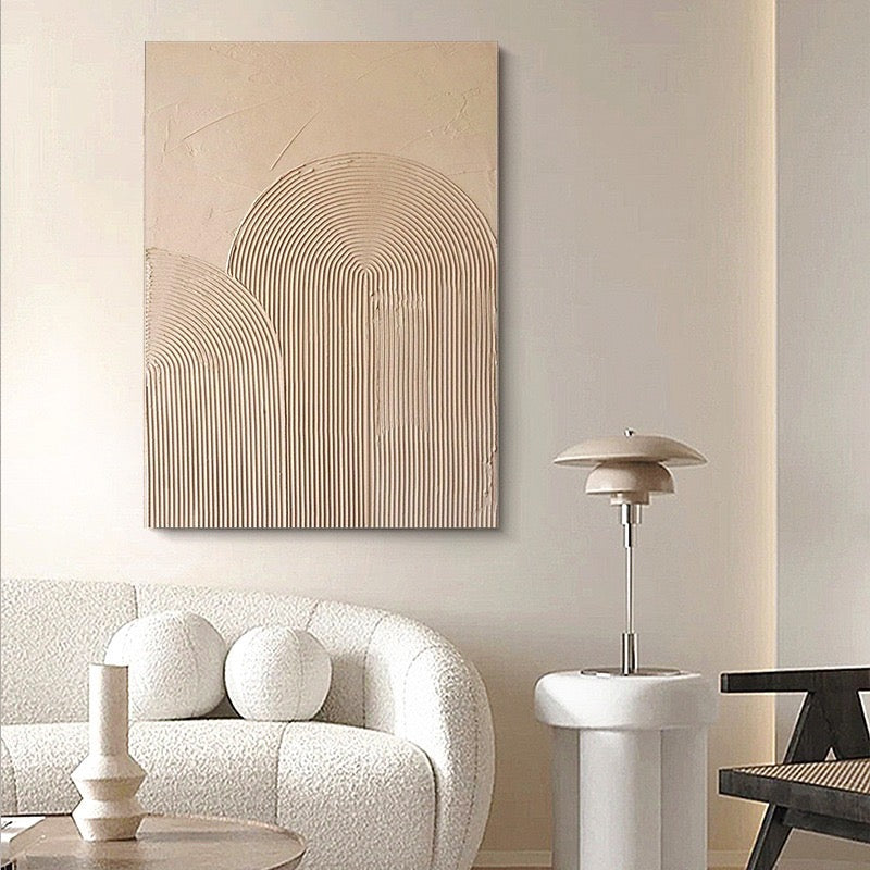 Abstract Textured Oil Painting of Natural Forms and Lines