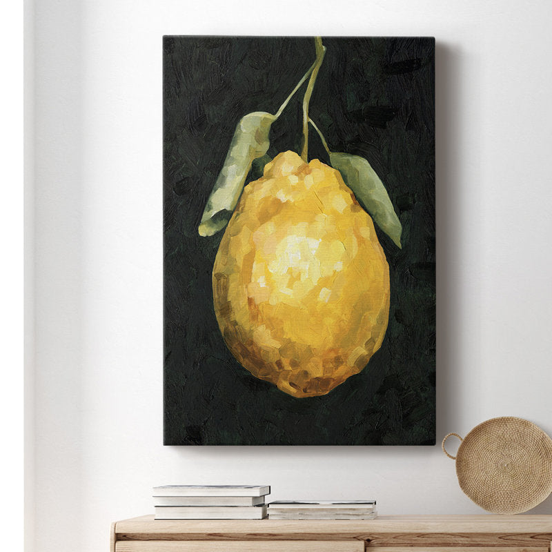 Vibrant Golden Lemon Oil Painting for Modern Home Decor