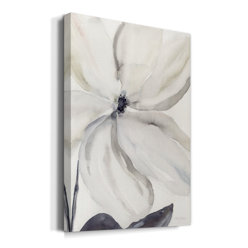 Elegant White Floral Oil Painting for Serene Home Decor