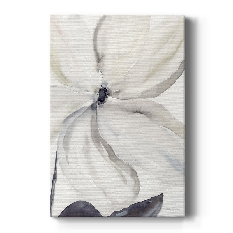 Elegant White Floral Oil Painting for Serene Home Decor