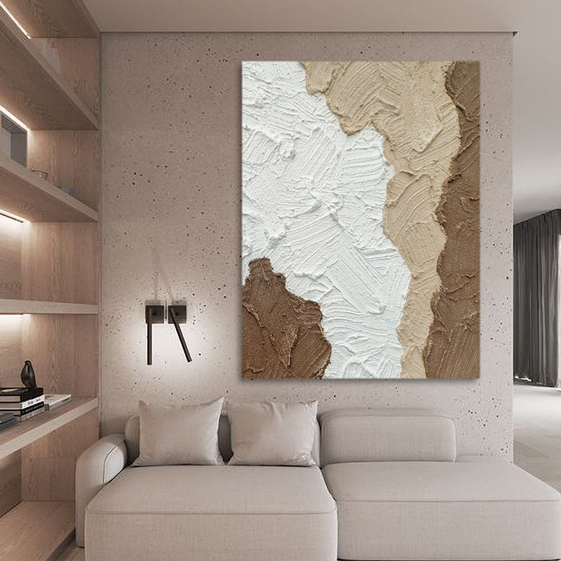 Neutral Layered Accent Abstract Minimalist Texture Oil Painting 149NL