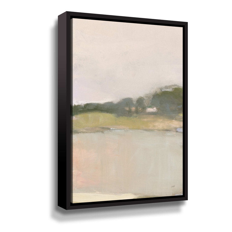 Serene Landscape Oil Painting - Dreamy Valley with Soft Hues and Tranquil Waters