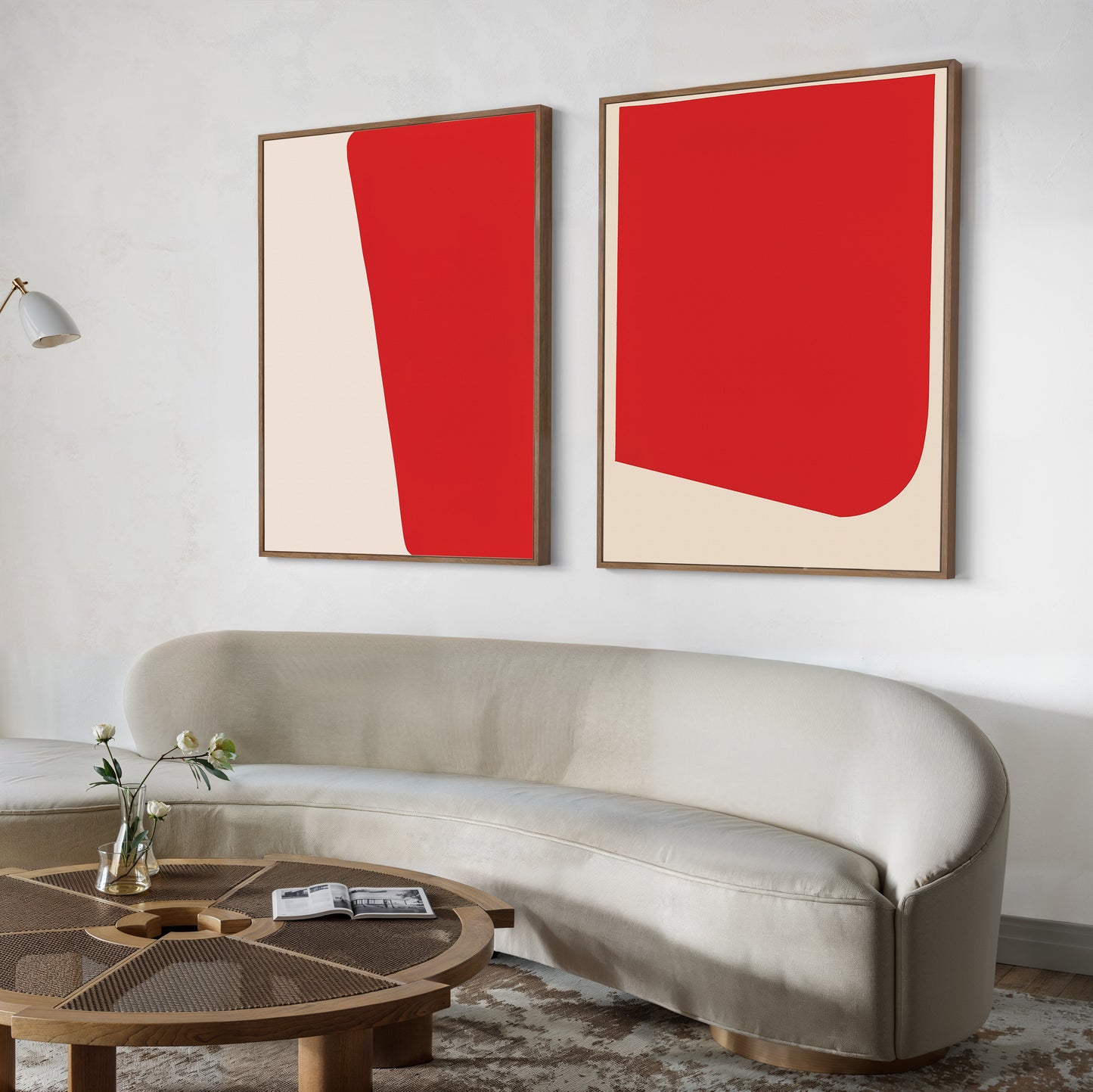 Bold Abstract Red Oil Painting Set for Modern Home Decor