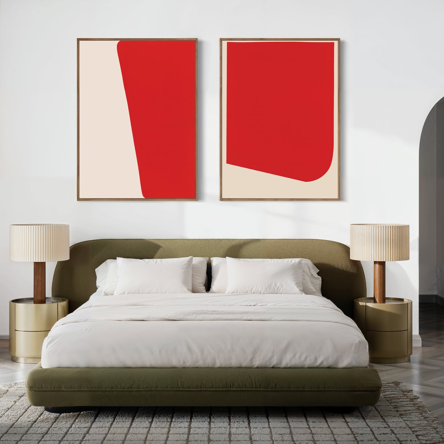 Bold Abstract Red Oil Painting Set for Modern Home Decor