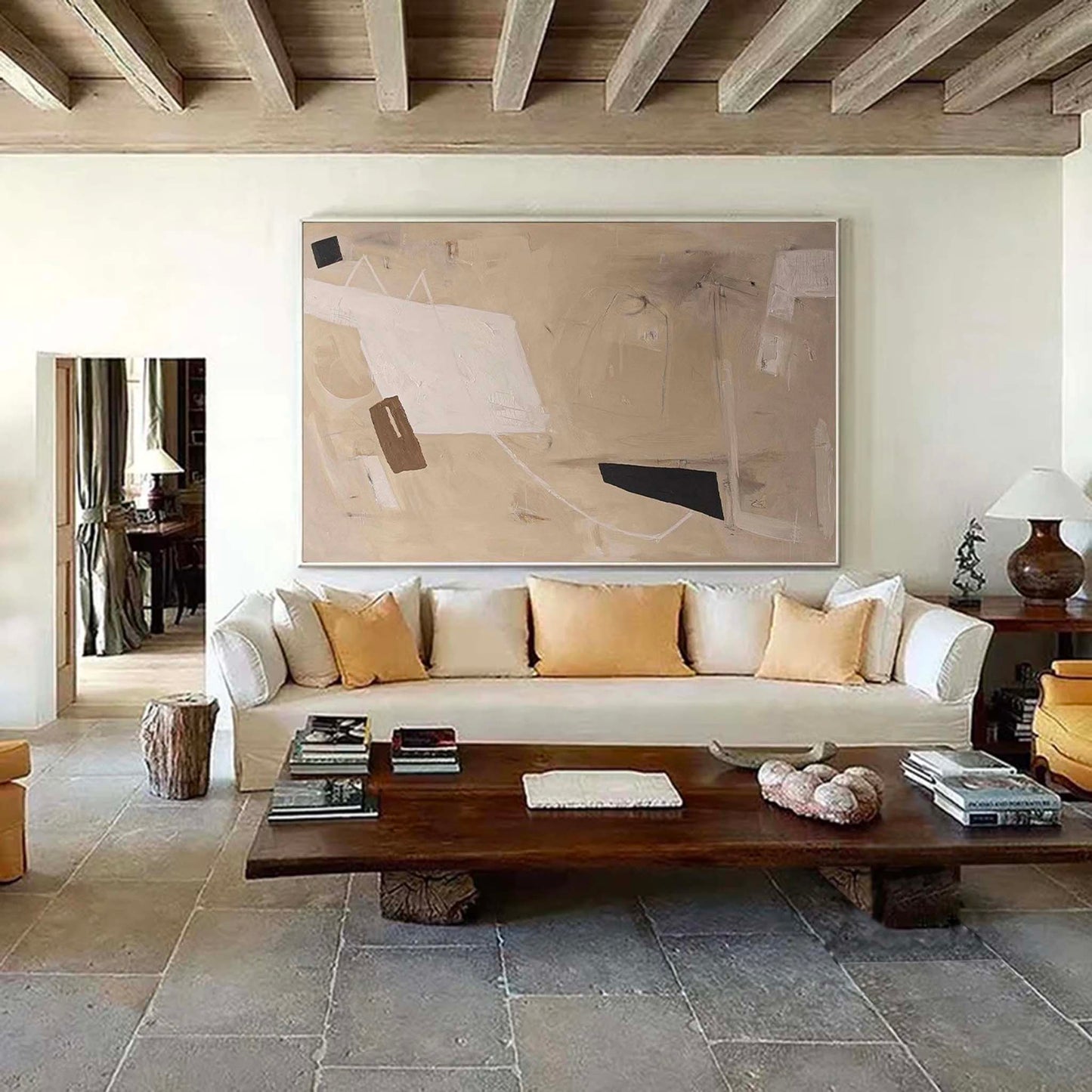 Contemporary Minimalist Abstract Oil Painting for Modern Home Decor