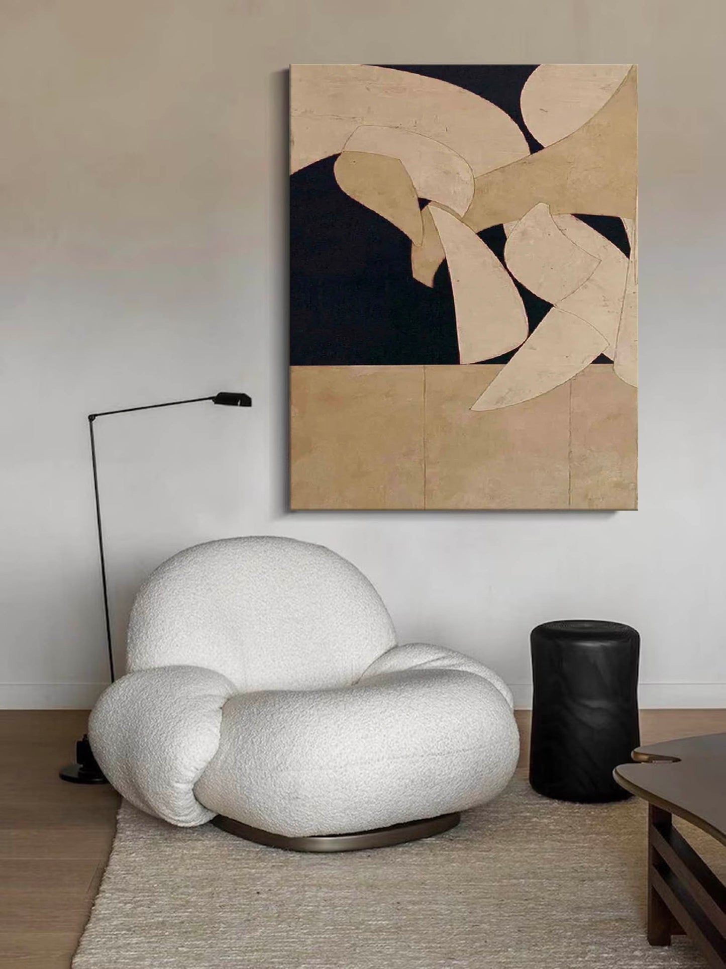 Contemporary Minimalist Abstract Oil Painting for Modern Home Décor