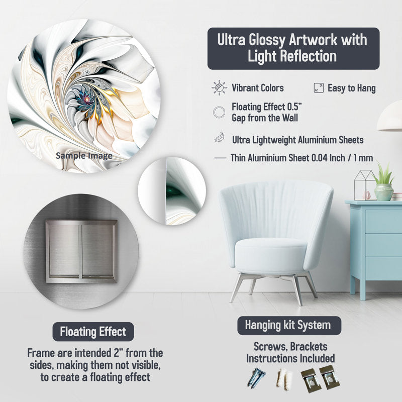 Elegant White and Gold Abstract Oil Painting for Modern Decor