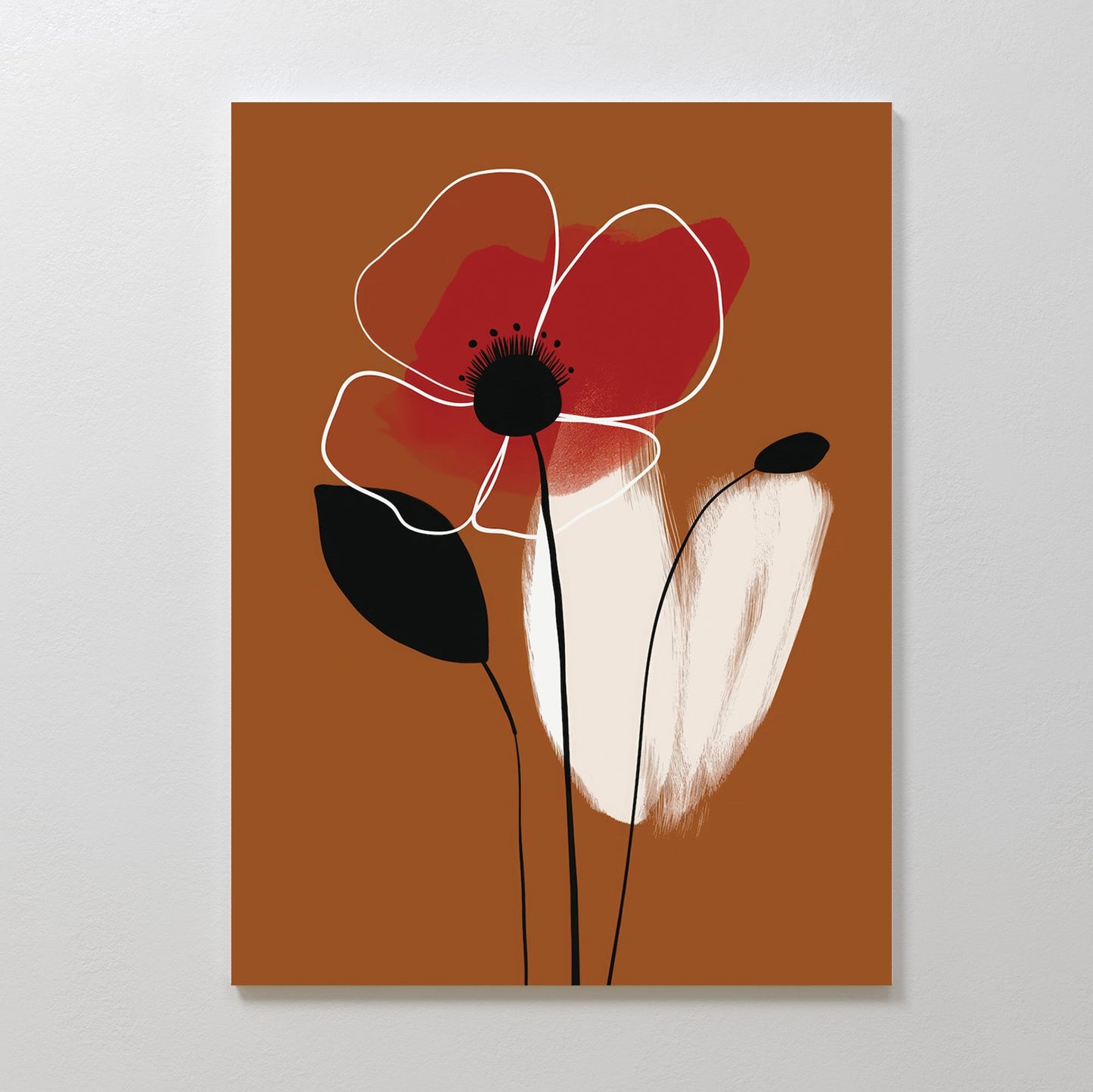 Vibrant Abstract Floral Oil Painting Wall Art for Modern Decor