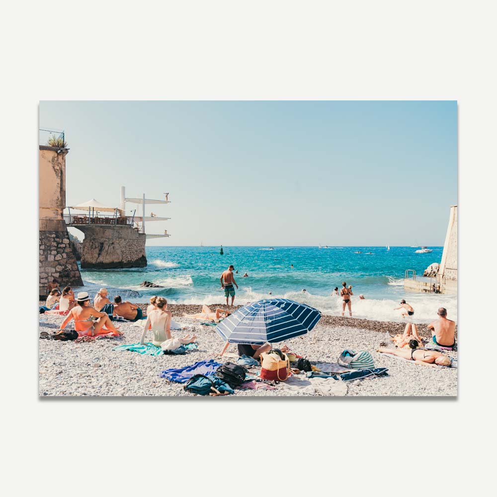 Vibrant Coastal Bliss: Summer Day at the Beach Oil Painting