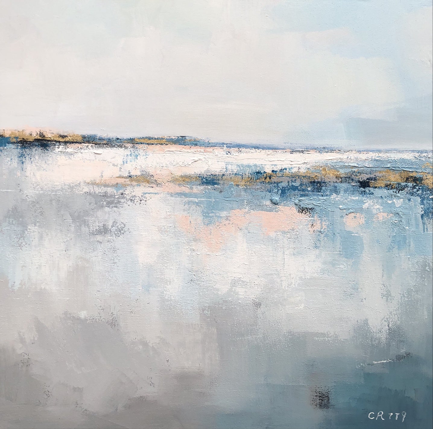 Serene Coastal Landscape Oil Painting for Modern Home Decor