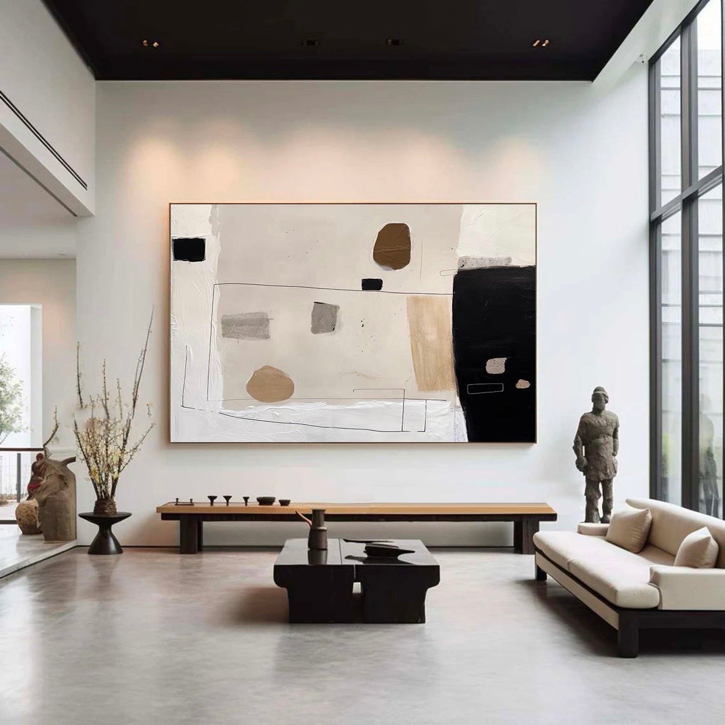 Contemporary Minimalist Abstract Oil Painting for Modern Home Decor