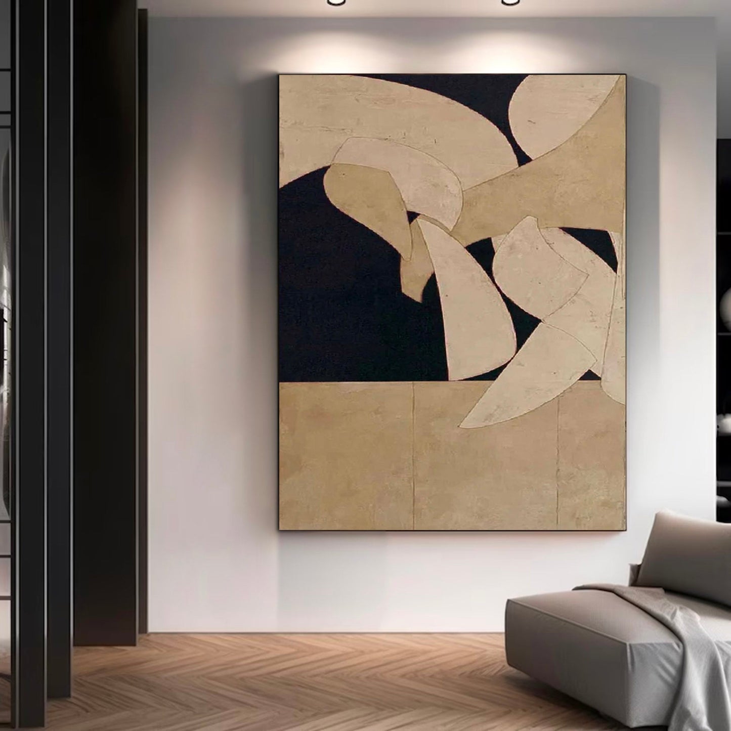Contemporary Minimalist Abstract Oil Painting for Modern Home Décor