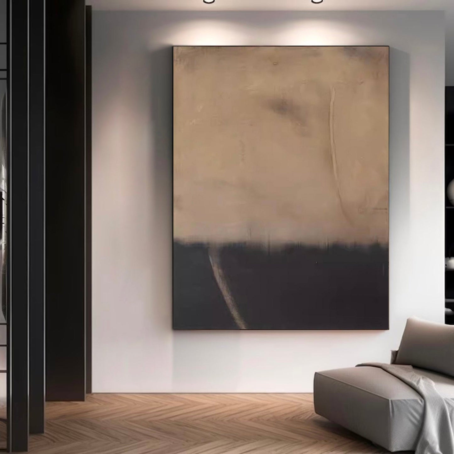 Elegant Minimalist Abstract Oil Painting for Modern Home Décor