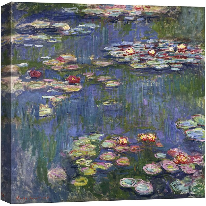 Claude Monet Water Lilies Oil Painting - Impressionist Floral Artwork for Home Decor