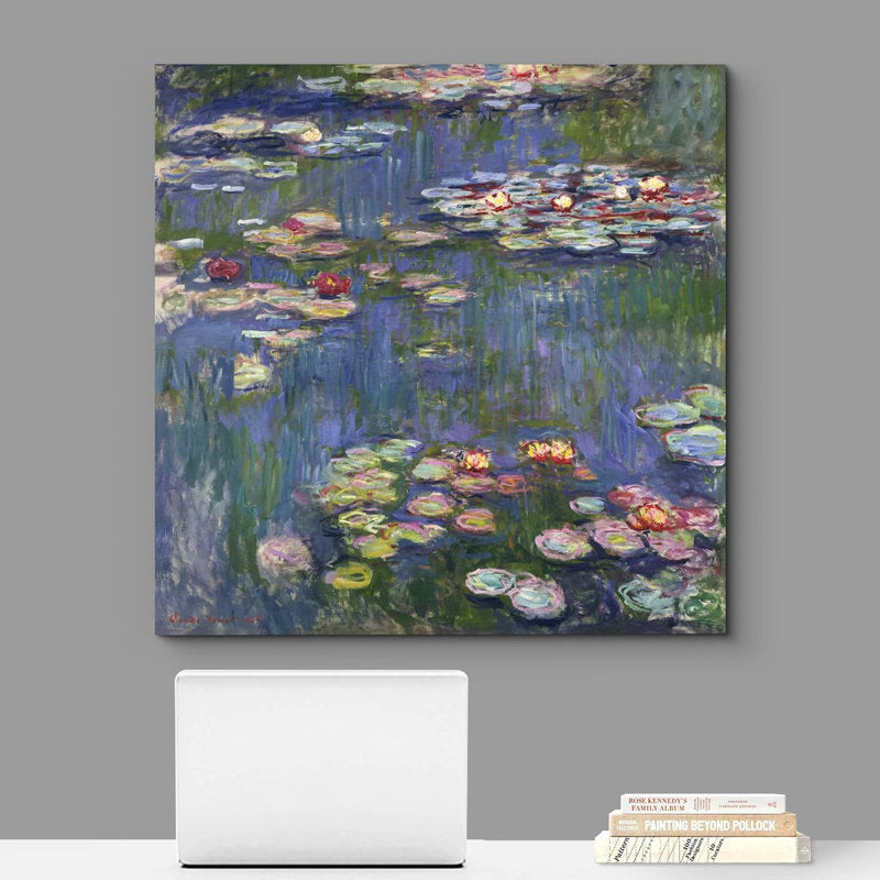 Claude Monet Water Lilies Oil Painting - Impressionist Floral Artwork for Home Decor