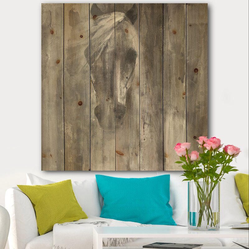 Rustic Horse Art - Handcrafted Oil Painting on Pine for Modern Farmhouse Decor