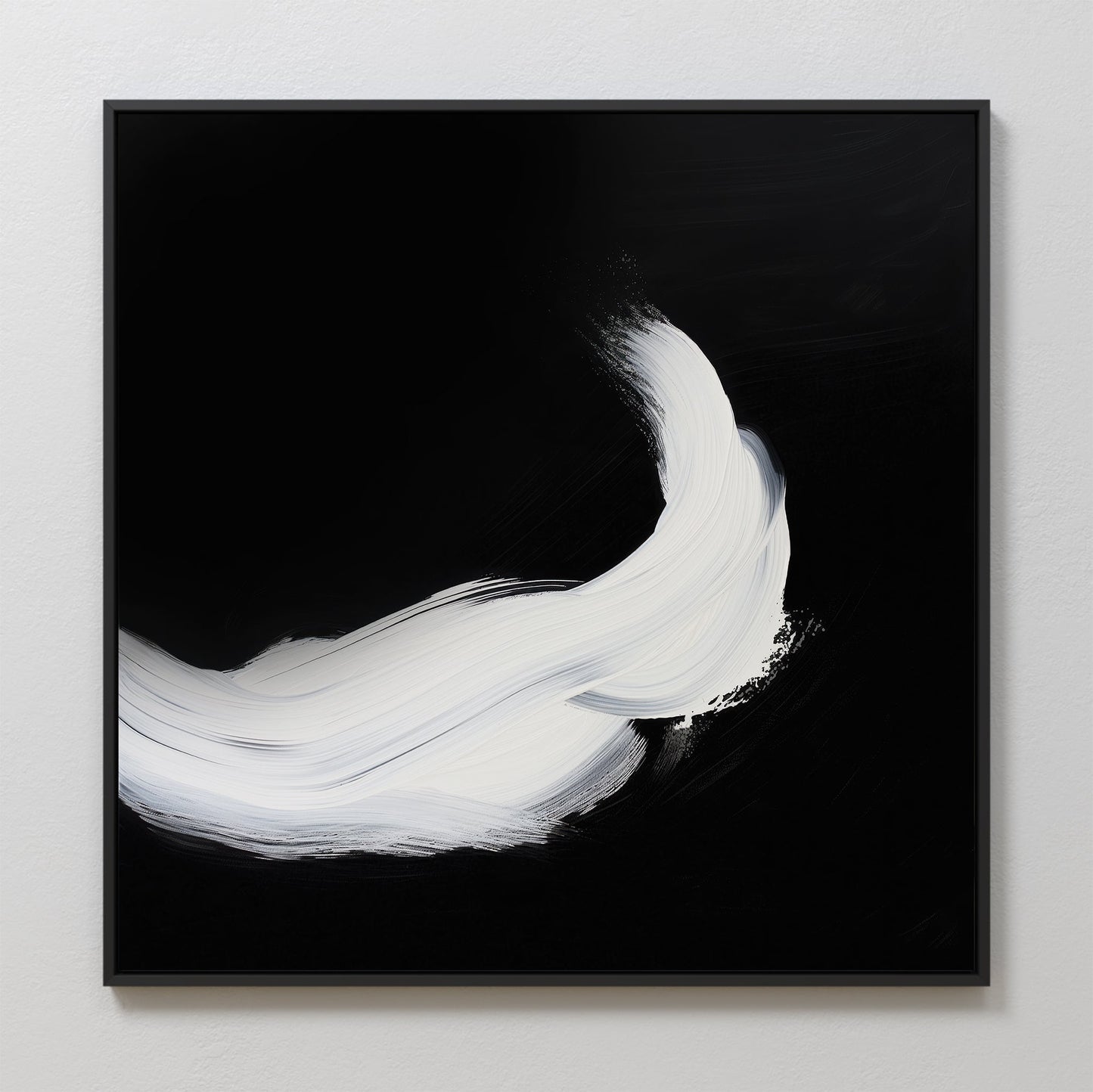 Contemporary Abstract Black and White Oil Painting for Modern Home Decor