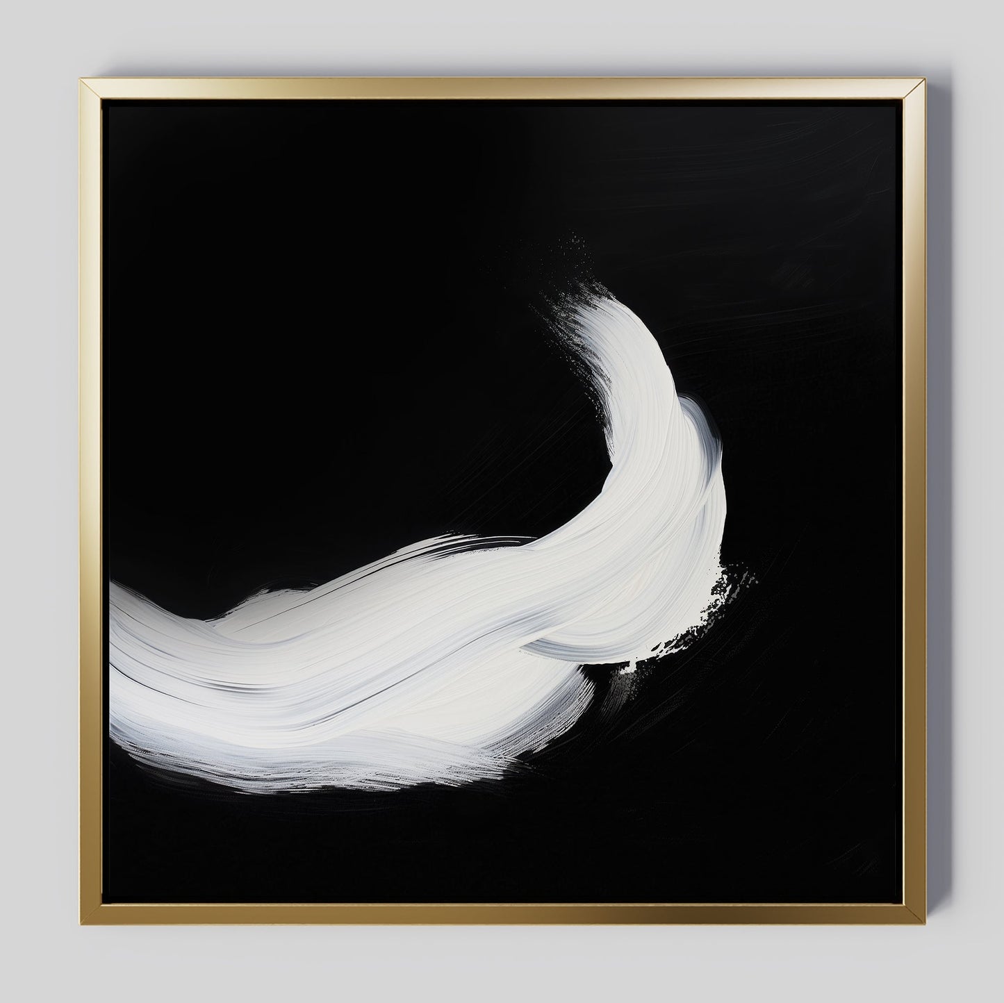 Contemporary Abstract Black and White Oil Painting for Modern Home Decor