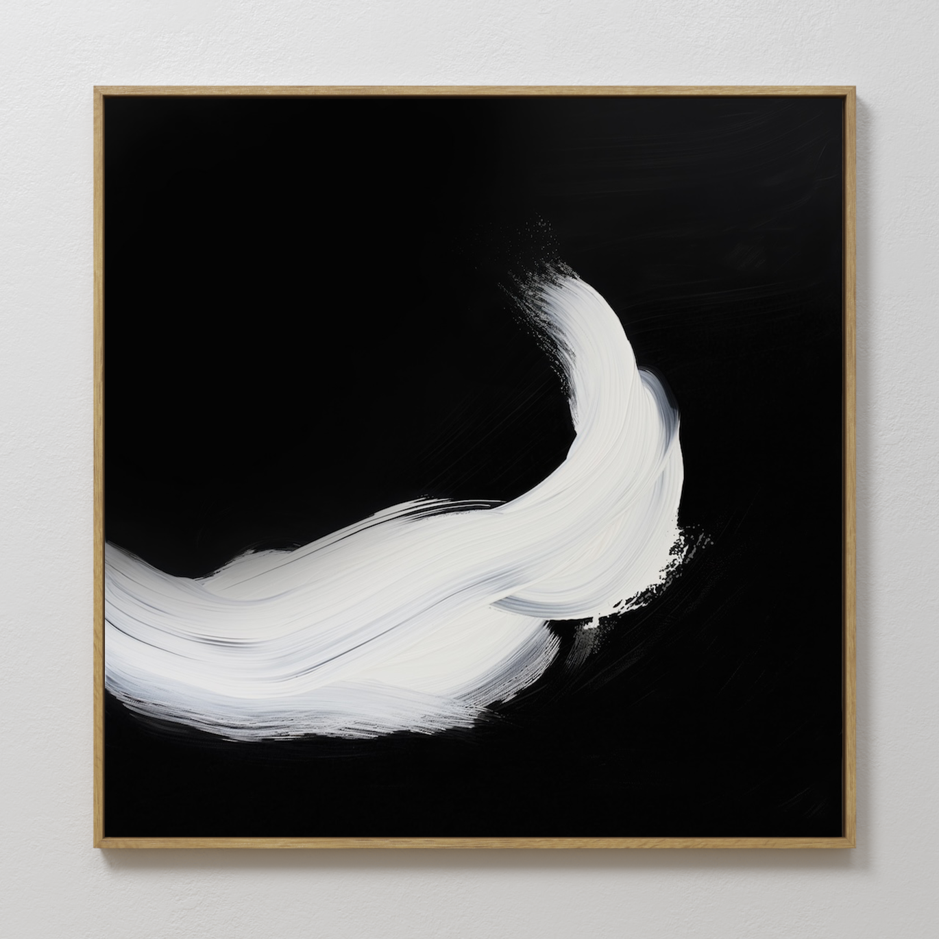 Contemporary Abstract Black and White Oil Painting for Modern Home Decor