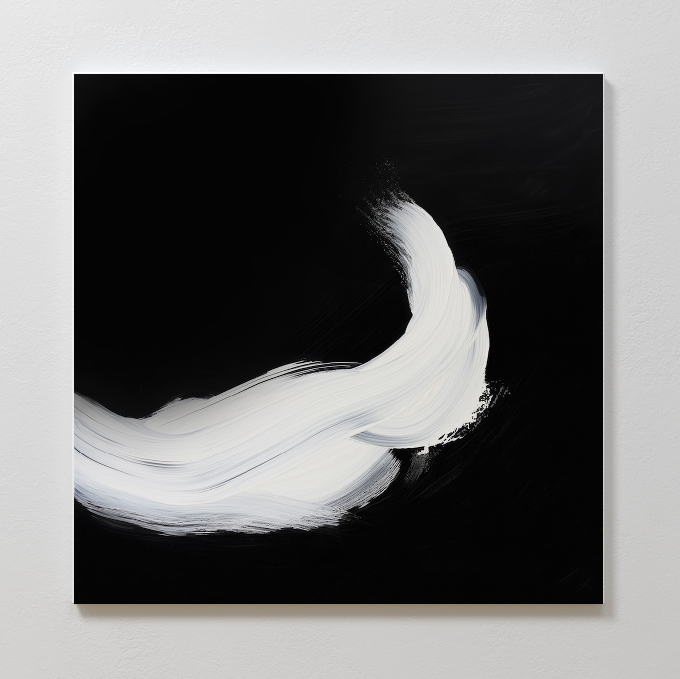 Contemporary Abstract Black and White Oil Painting for Modern Home Decor