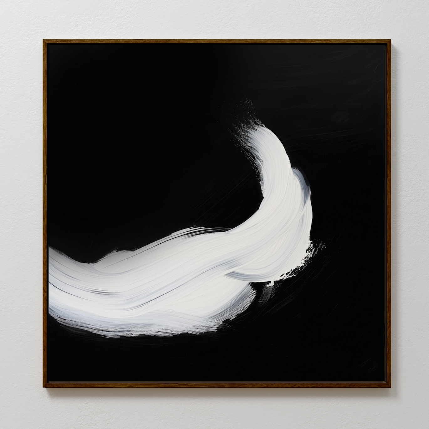 Contemporary Abstract Black and White Oil Painting for Modern Home Decor