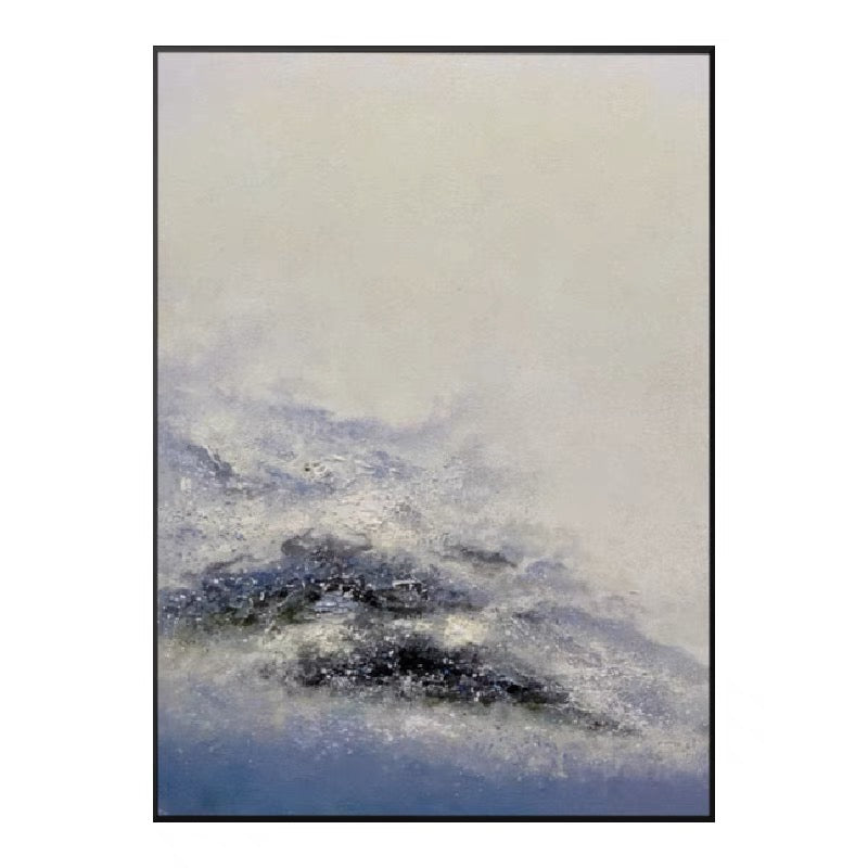 Ethereal Ocean Waves - Serene Abstract Oil Painting for Tranquil Home Décor