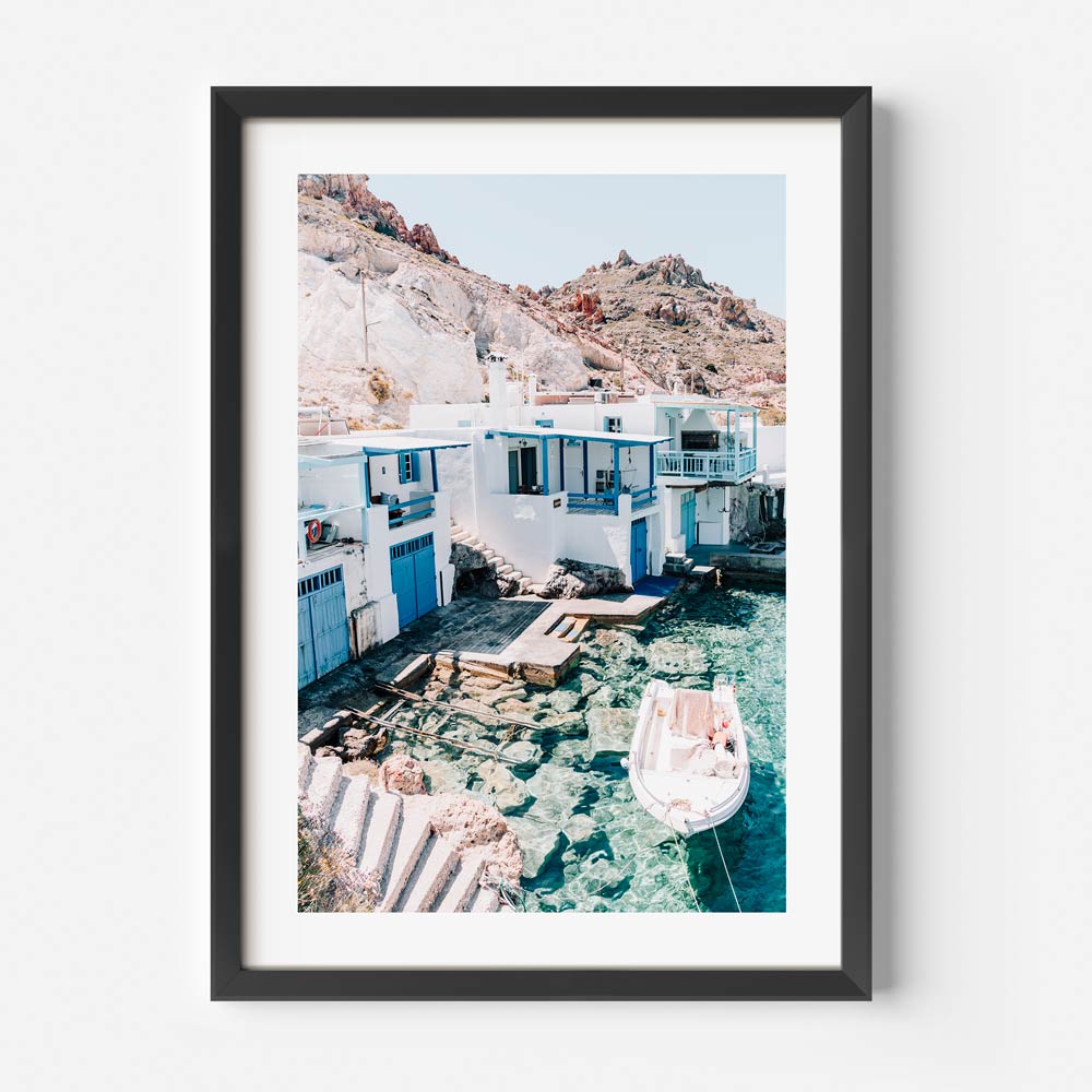 Charming Firopotamos Coastal Scene with Tranquil Waters and Vibrant Architecture