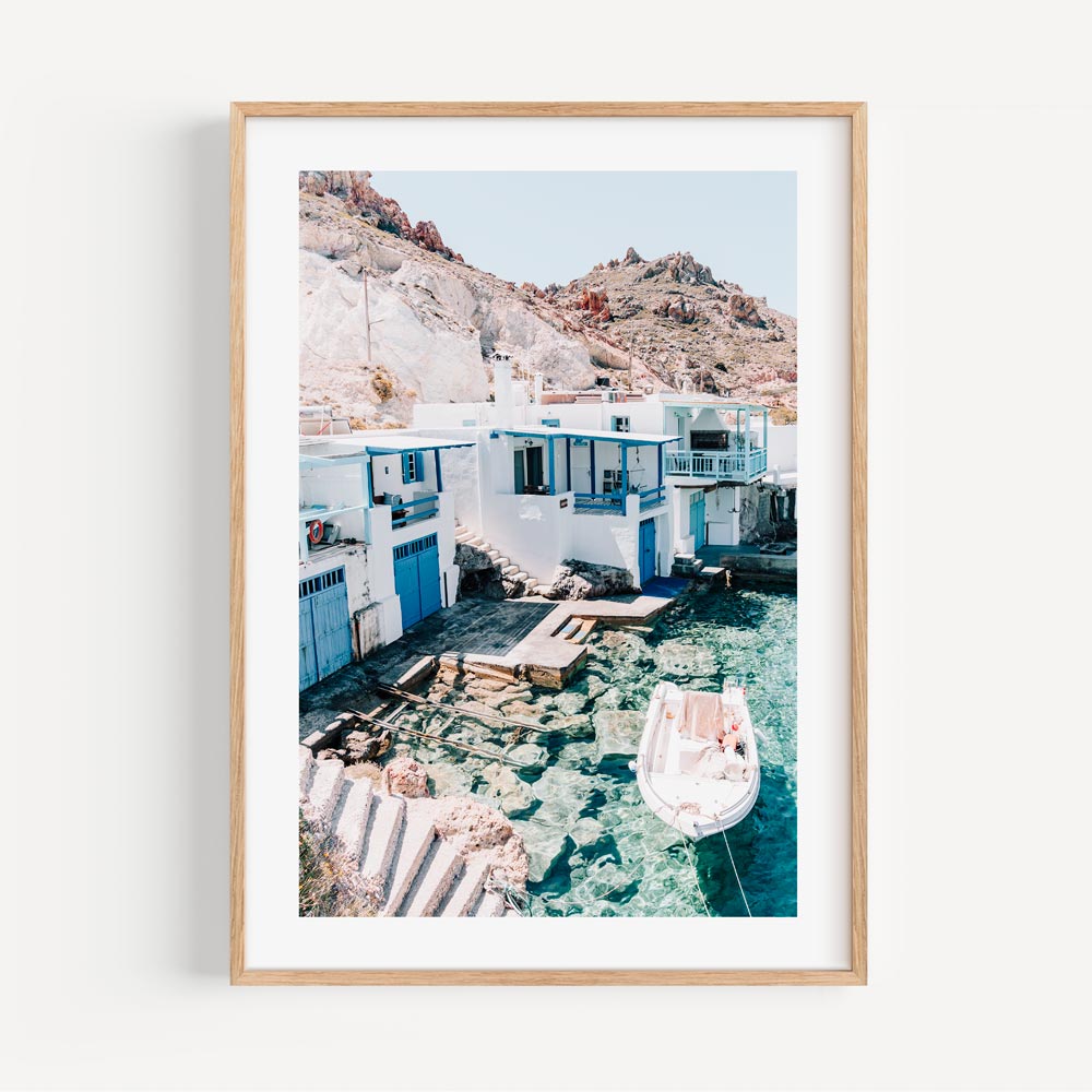 Charming Firopotamos Coastal Scene with Tranquil Waters and Vibrant Architecture