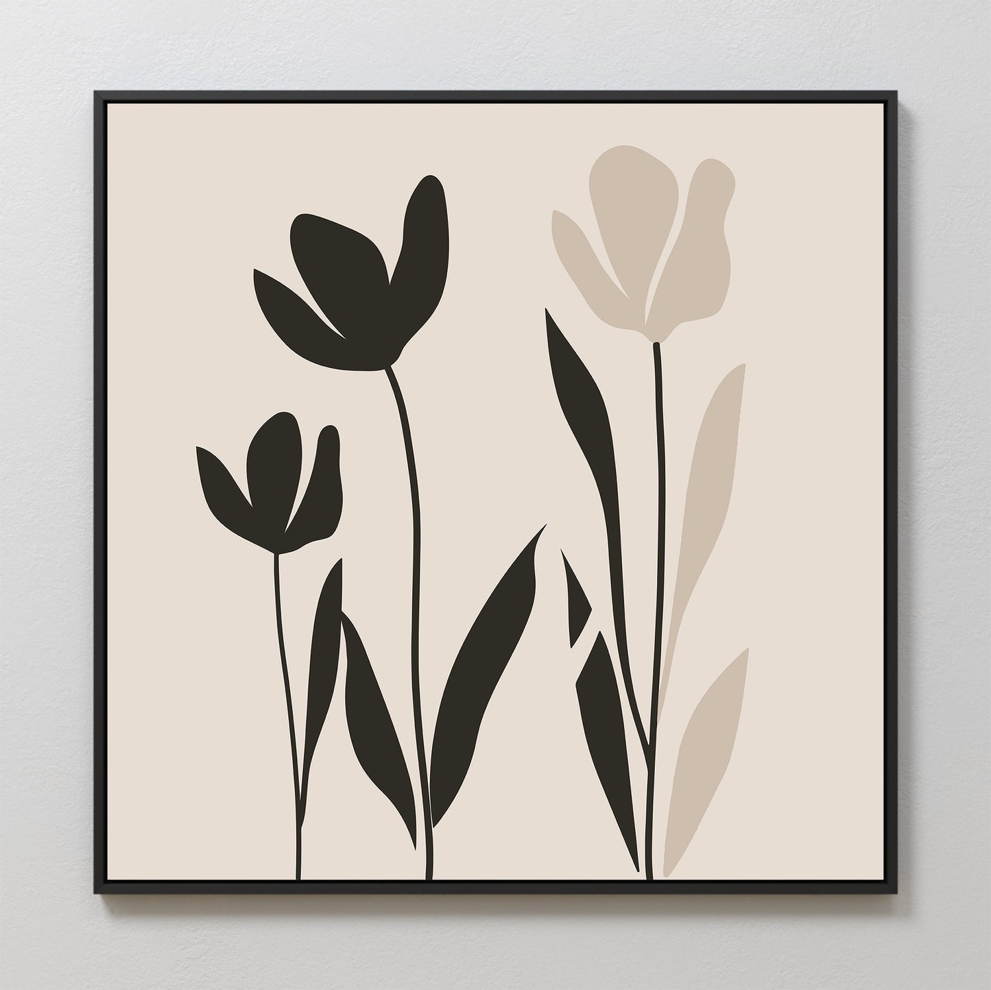 Minimalist Floral Canvas Art | Modern Oil Painting for Home Decor