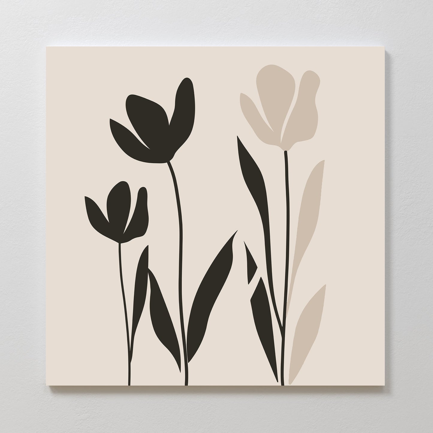 Minimalist Floral Canvas Art | Modern Oil Painting for Home Decor