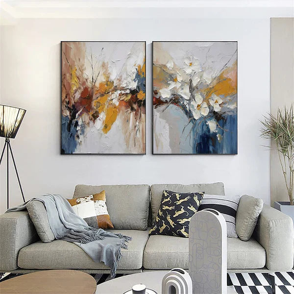 Colorful Abstract Flower and Tree Oil Paintings for Modern Home Decor