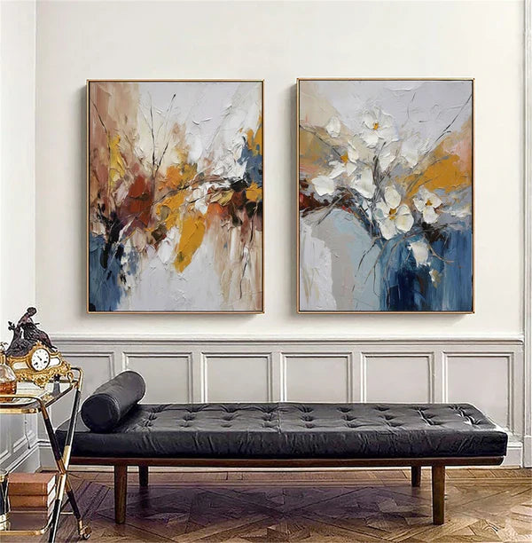 Colorful Abstract Flower and Tree Oil Paintings for Modern Home Decor