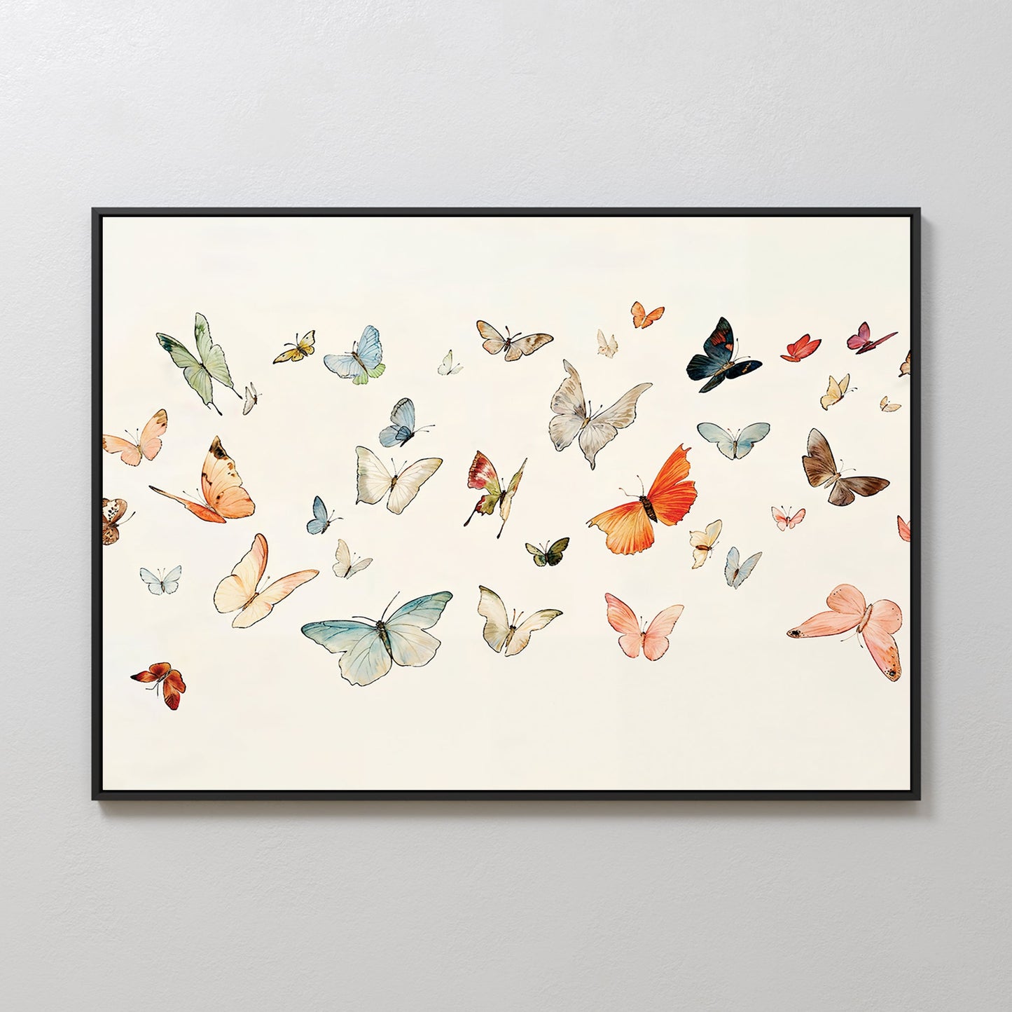 Colorful Fluttering Butterflies Abstract Canvas Art for Home Decor