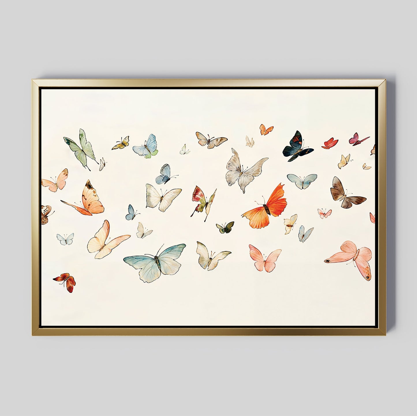 Colorful Fluttering Butterflies Abstract Canvas Art for Home Decor