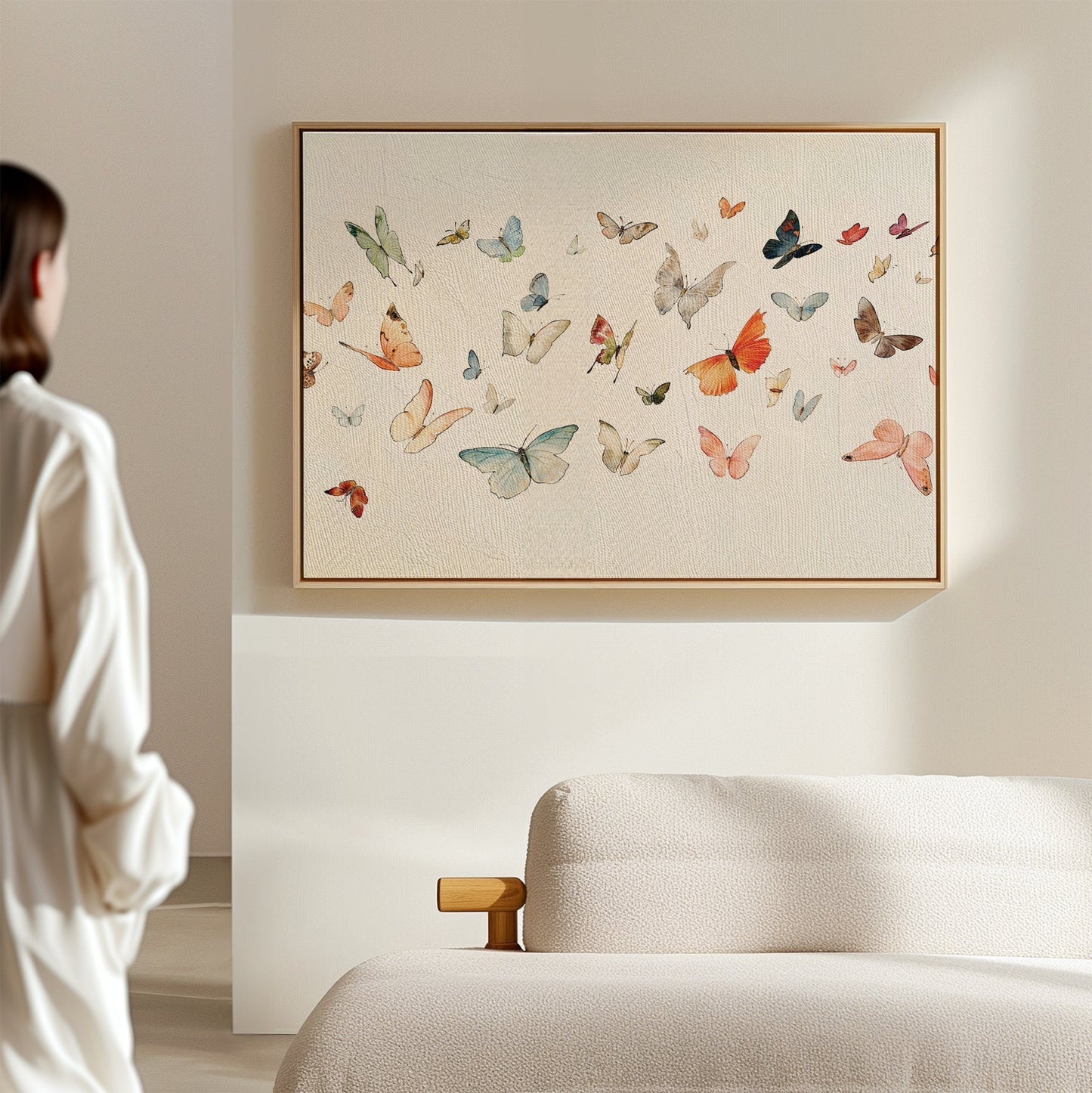 Colorful Fluttering Butterflies Abstract Canvas Art for Home Decor