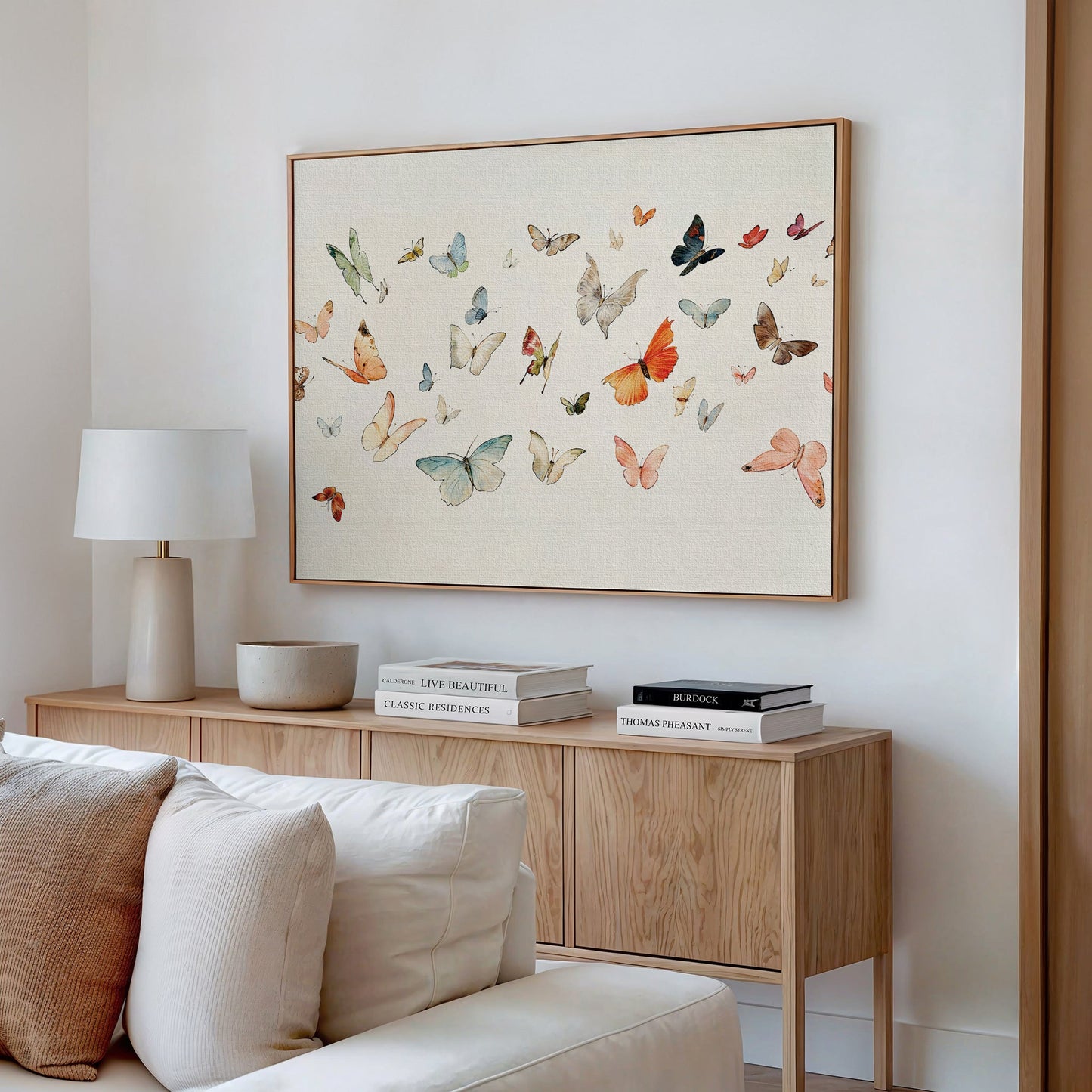 Colorful Fluttering Butterflies Abstract Canvas Art for Home Decor