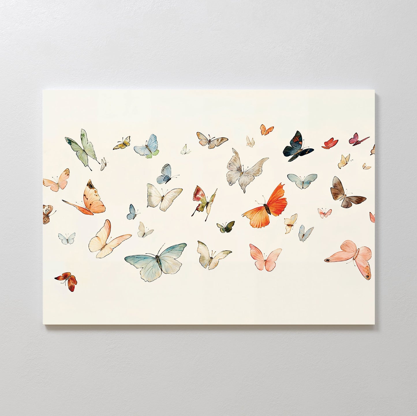 Colorful Fluttering Butterflies Abstract Canvas Art for Home Decor