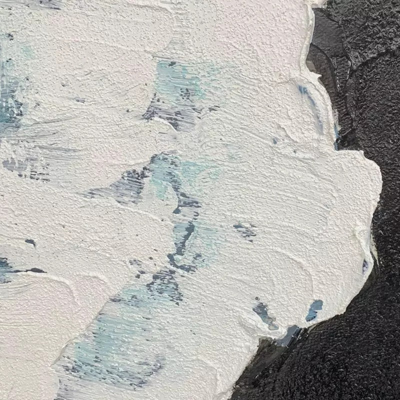 Ocean Waves at the Seaside - Abstract Oil Painting for Coastal Home Décor