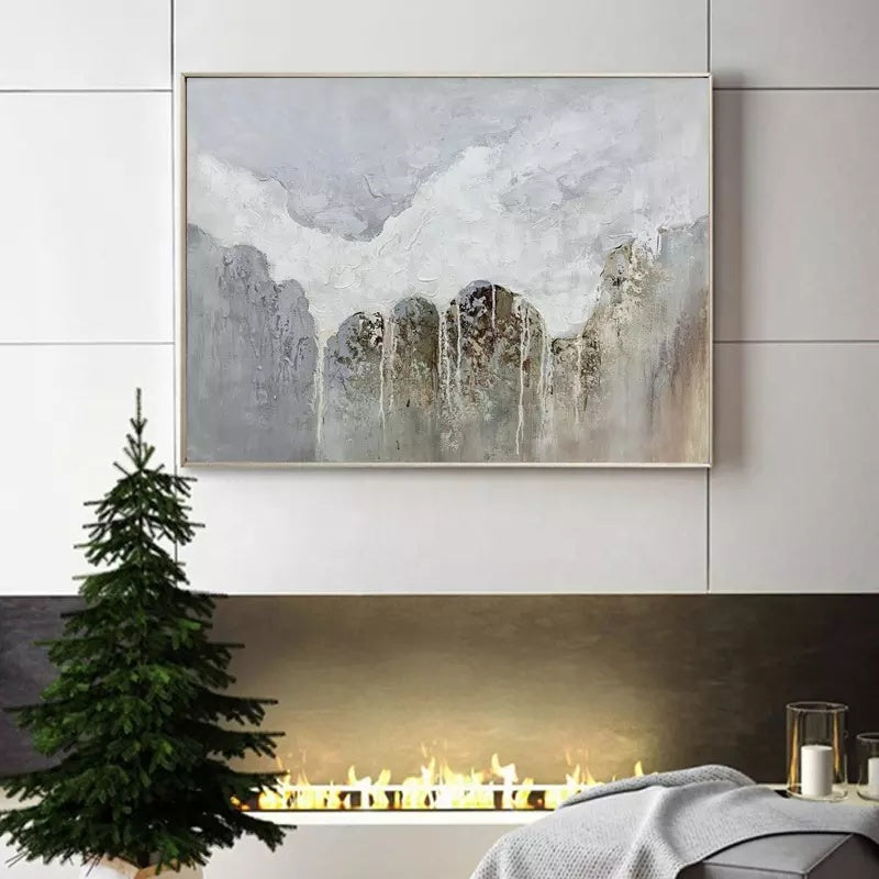 Serene Abstract Landscape Oil Painting for Elegant Home Décor