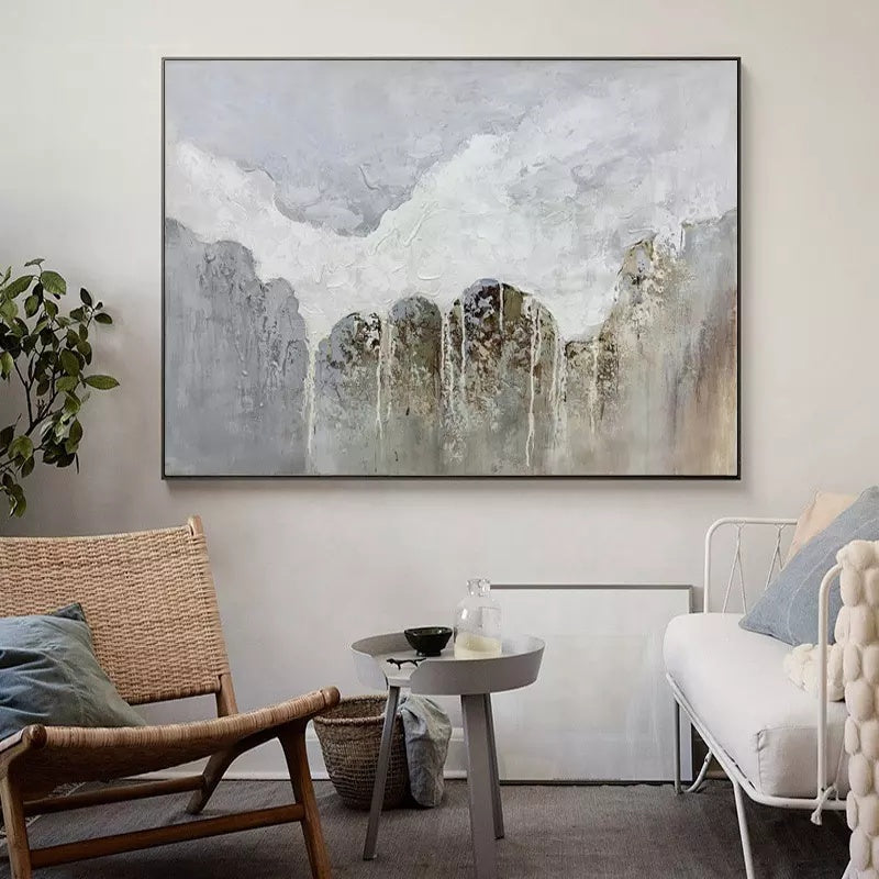 Serene Abstract Landscape Oil Painting for Elegant Home Décor
