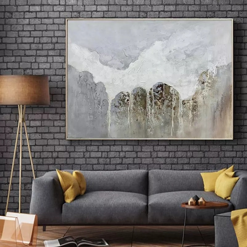 Serene Abstract Landscape Oil Painting for Elegant Home Décor