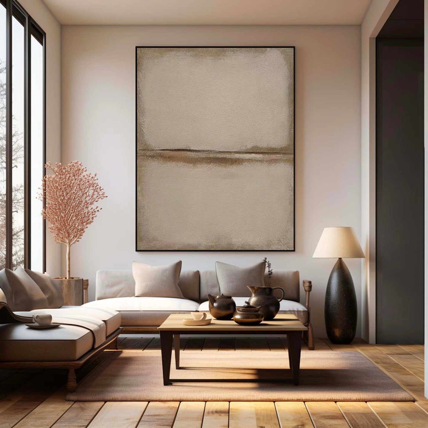 Elegant Minimalist Abstract Oil Painting for Modern Home Decor