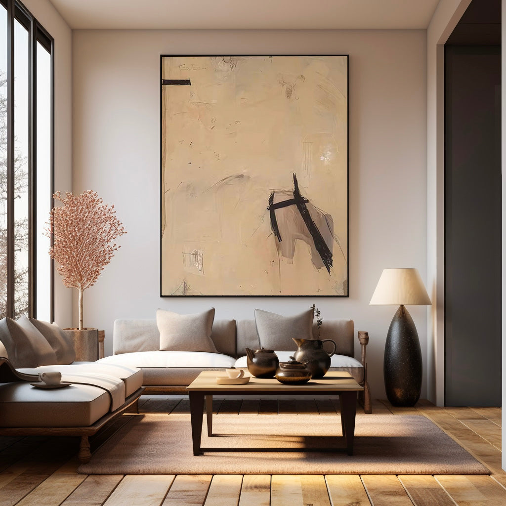 Modern Minimalist Abstract Oil Painting for Contemporary Home Décor